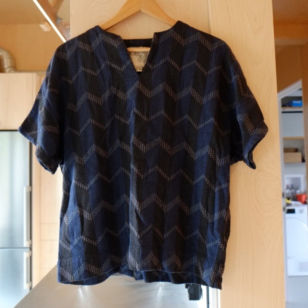 ace&jig Blue Caftan-style Woven Top Small (fits larger)